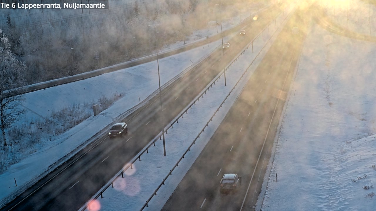 Weather Camera Image Väg 6 Villmanstrand, Nuijamaantie, Lappeenranta, Etelä-Karjala