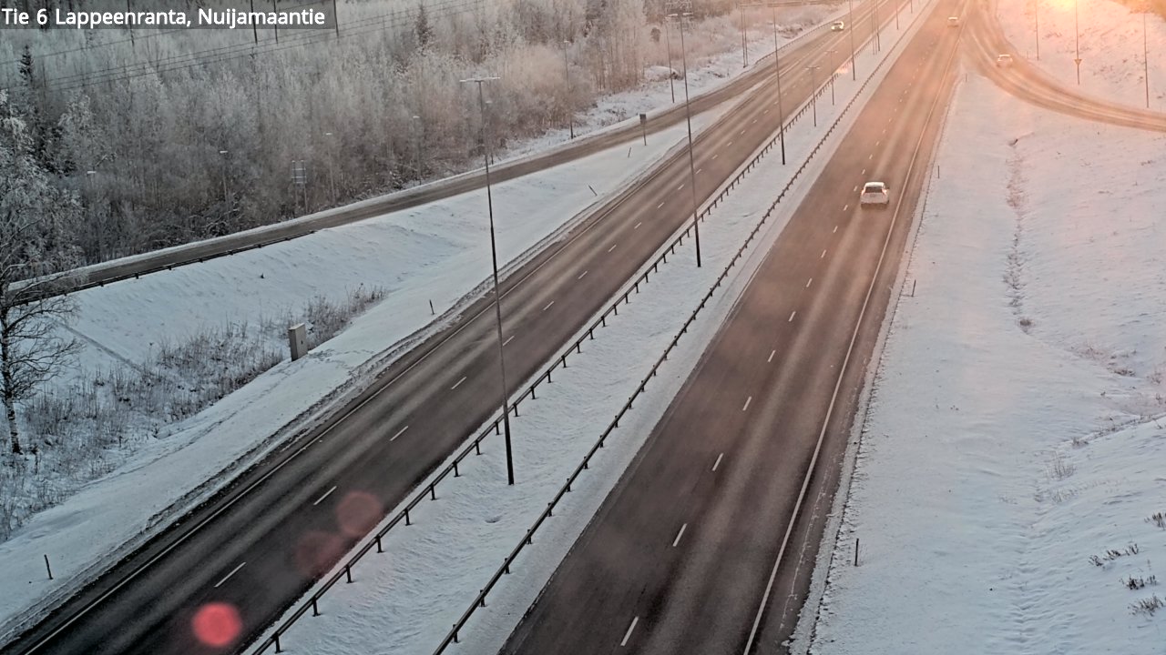 Weather Camera Image Väg 6 Villmanstrand, Nuijamaantie, Lappeenranta, Etelä-Karjala