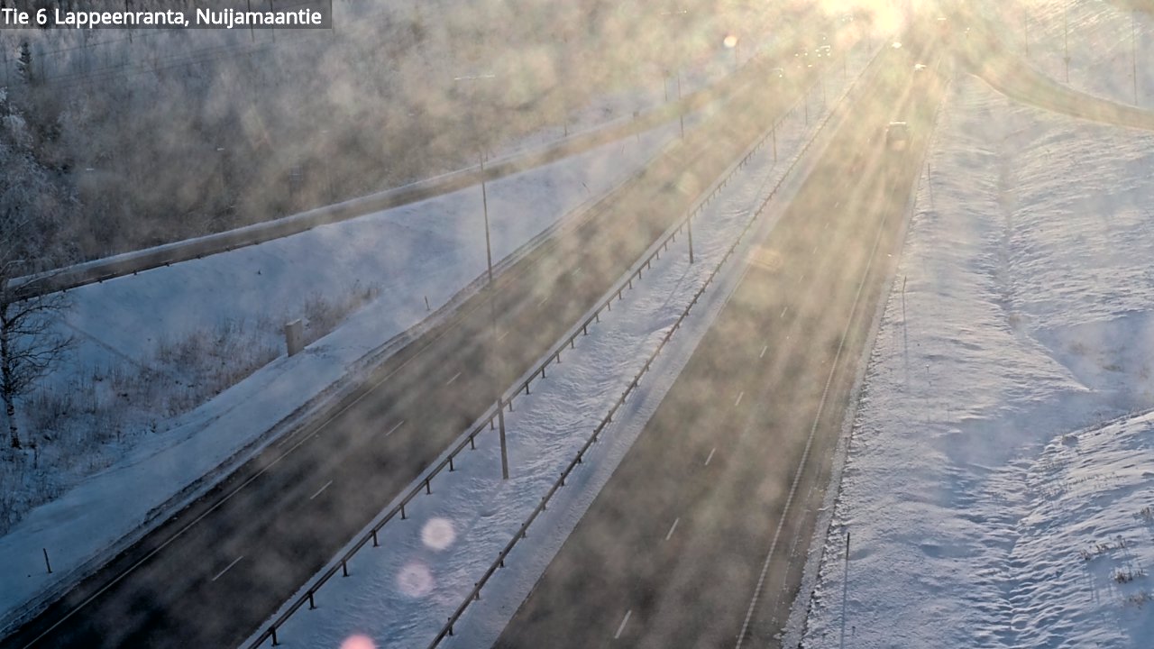 Weather Camera Image Väg 6 Villmanstrand, Nuijamaantie, Lappeenranta, Etelä-Karjala
