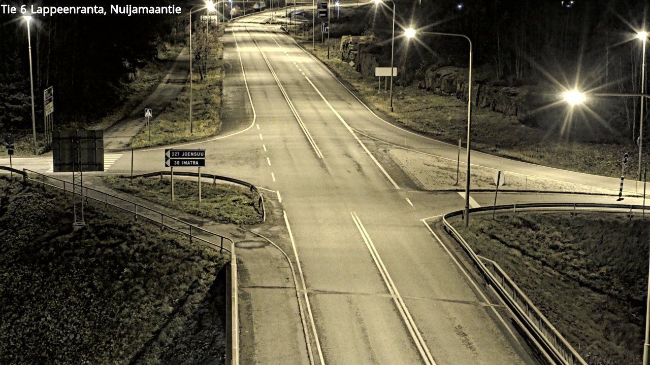 Weather Camera Image Väg 6 Villmanstrand, Nuijamaantie, Lappeenranta, Etelä-Karjala