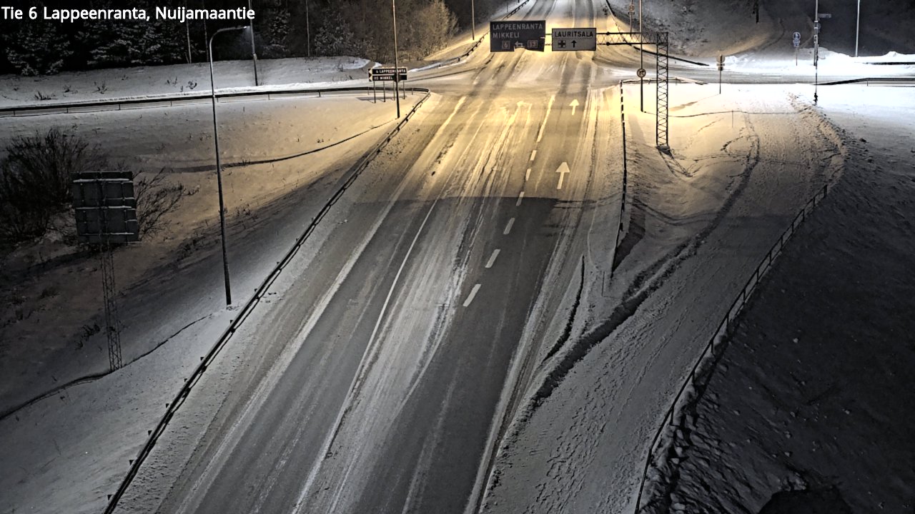 Weather Camera Image Väg 6 Villmanstrand, Nuijamaantie, Lappeenranta, Etelä-Karjala
