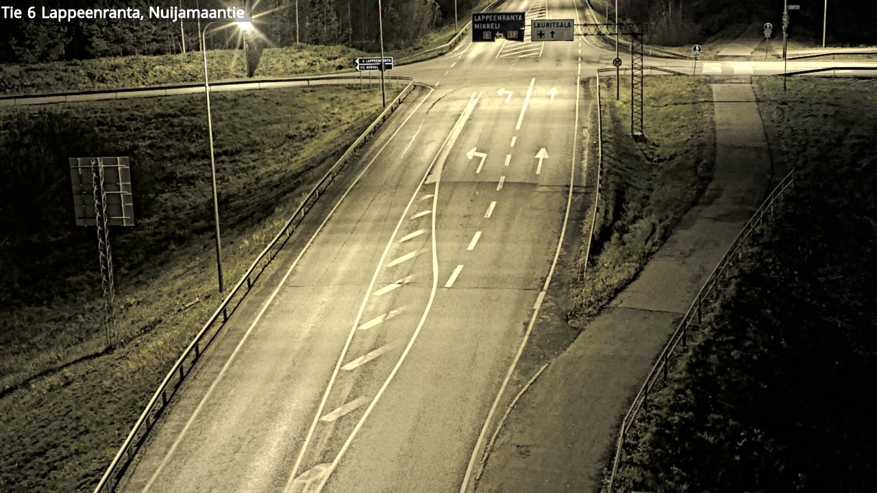 Weather Camera Image Väg 6 Villmanstrand, Nuijamaantie, Lappeenranta, Etelä-Karjala