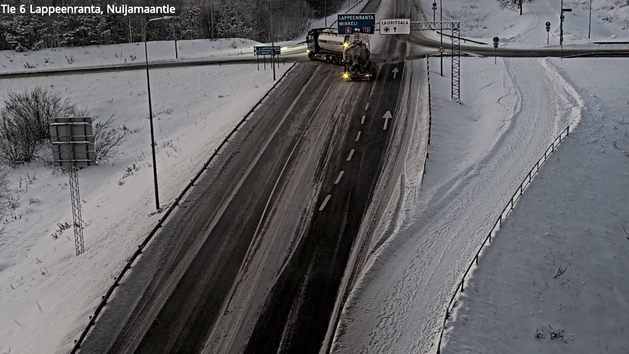 Weather Camera Image Väg 6 Villmanstrand, Nuijamaantie, Lappeenranta, Etelä-Karjala