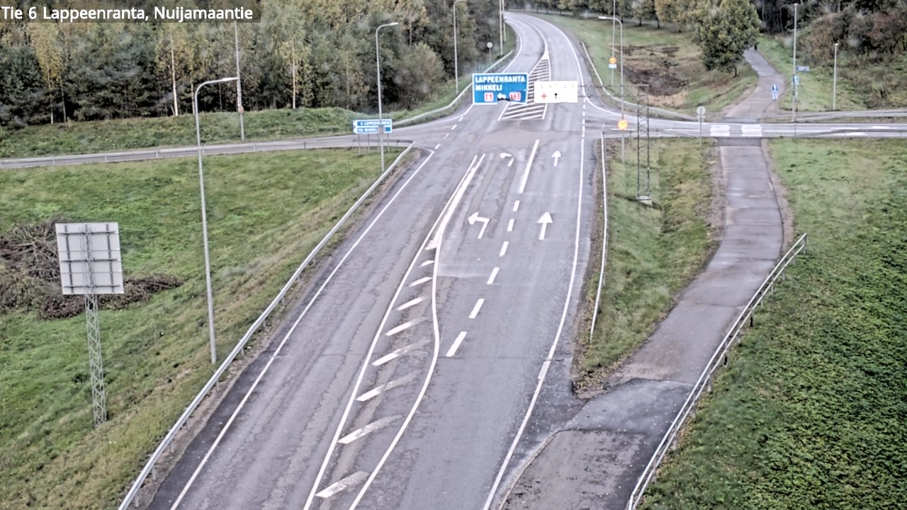 Weather Camera Image Road 6 Lappeenranta, Nuijamaantie, Lappeenranta, Etelä-Karjala