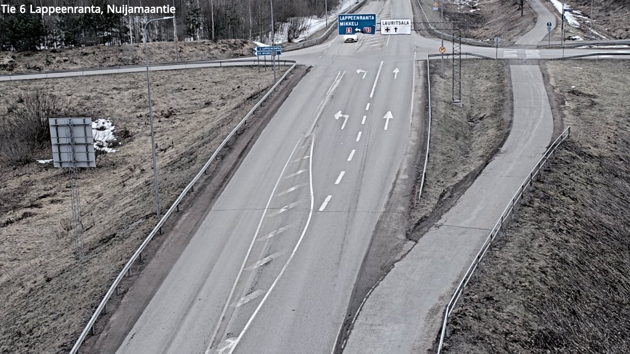 Weather Camera Image Väg 6 Villmanstrand, Nuijamaantie, Lappeenranta, Etelä-Karjala