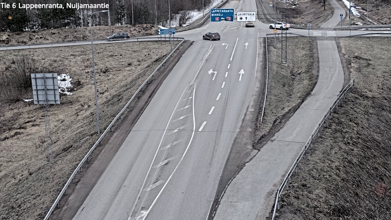 Weather Camera Image Väg 6 Villmanstrand, Nuijamaantie, Lappeenranta, Etelä-Karjala