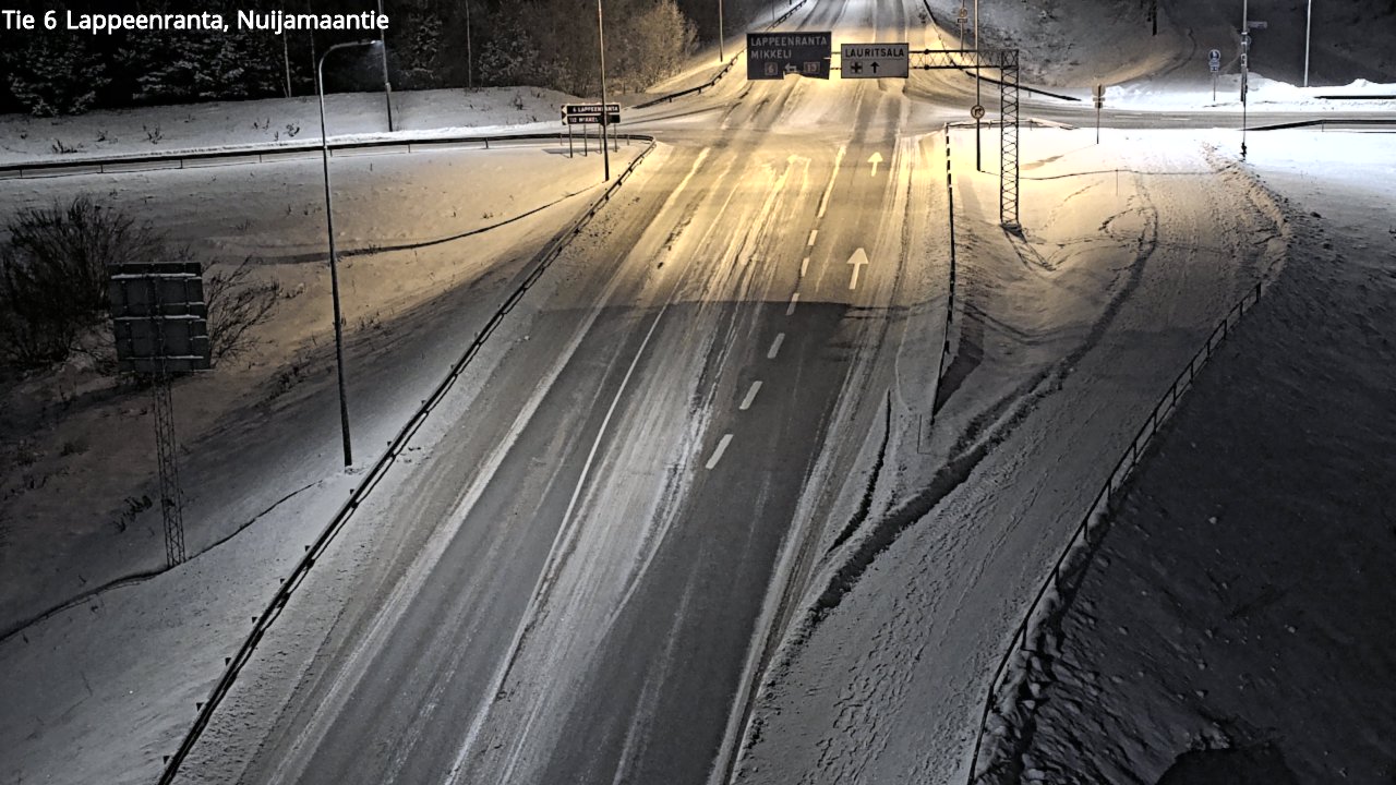 Weather Camera Image Väg 6 Villmanstrand, Nuijamaantie, Lappeenranta, Etelä-Karjala