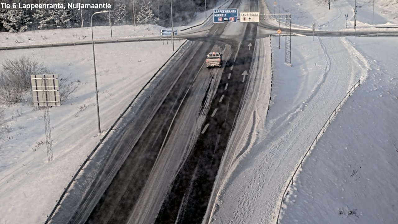 Weather Camera Image Road 6 Lappeenranta, Nuijamaantie, Lappeenranta, Etelä-Karjala