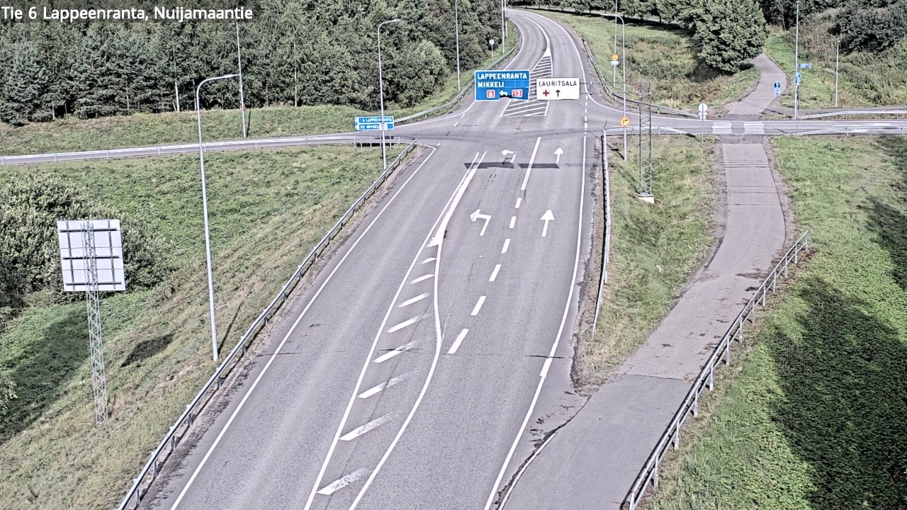Weather Camera Image Road 6 Lappeenranta, Nuijamaantie, Lappeenranta, Etelä-Karjala