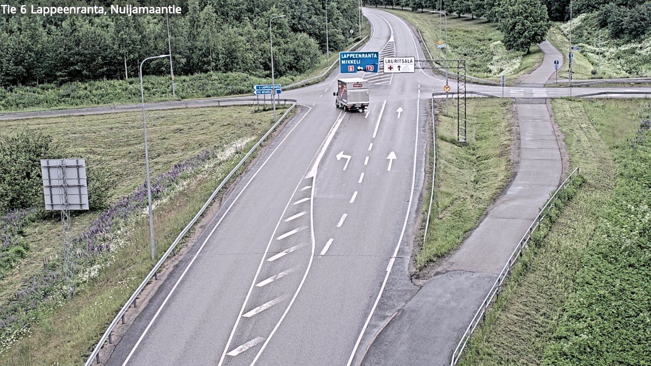 Weather Camera Image Road 6 Lappeenranta, Nuijamaantie, Lappeenranta, Etelä-Karjala