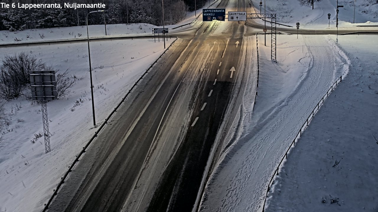 Weather Camera Image Väg 6 Villmanstrand, Nuijamaantie, Lappeenranta, Etelä-Karjala