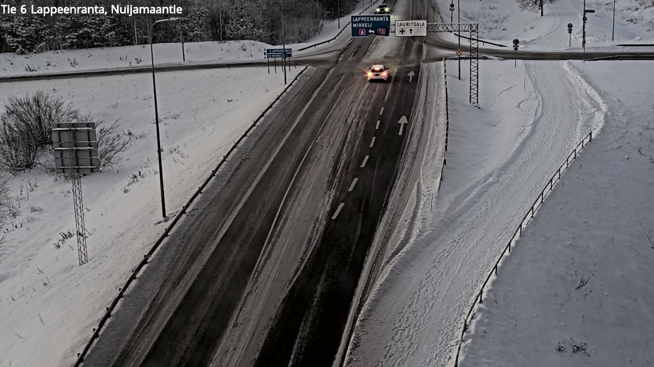 Weather Camera Image Väg 6 Villmanstrand, Nuijamaantie, Lappeenranta, Etelä-Karjala