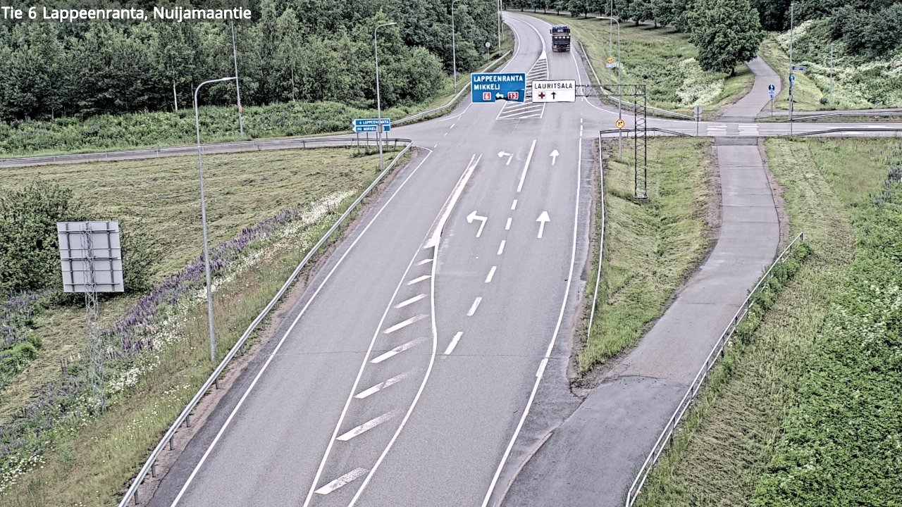 Weather Camera Image Road 6 Lappeenranta, Nuijamaantie, Lappeenranta, Etelä-Karjala