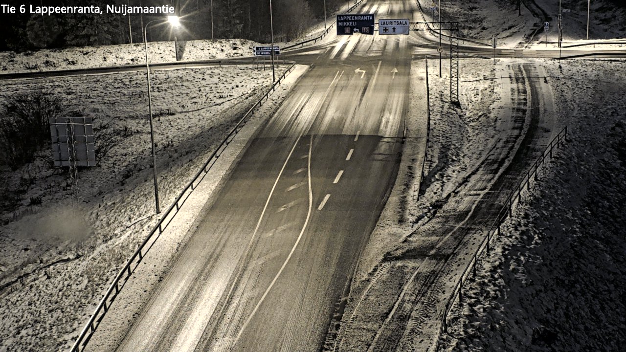 Weather Camera Image Road 6 Lappeenranta, Nuijamaantie, Lappeenranta, Etelä-Karjala