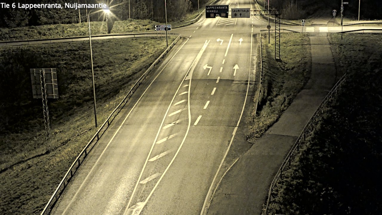Weather Camera Image Väg 6 Villmanstrand, Nuijamaantie, Lappeenranta, Etelä-Karjala