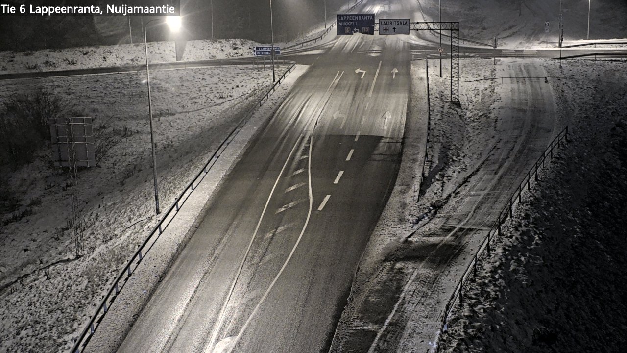 Weather Camera Image Road 6 Lappeenranta, Nuijamaantie, Lappeenranta, Etelä-Karjala