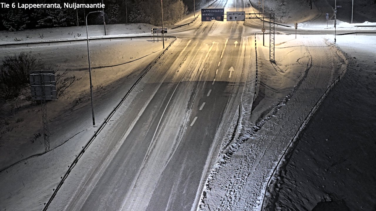 Weather Camera Image Väg 6 Villmanstrand, Nuijamaantie, Lappeenranta, Etelä-Karjala