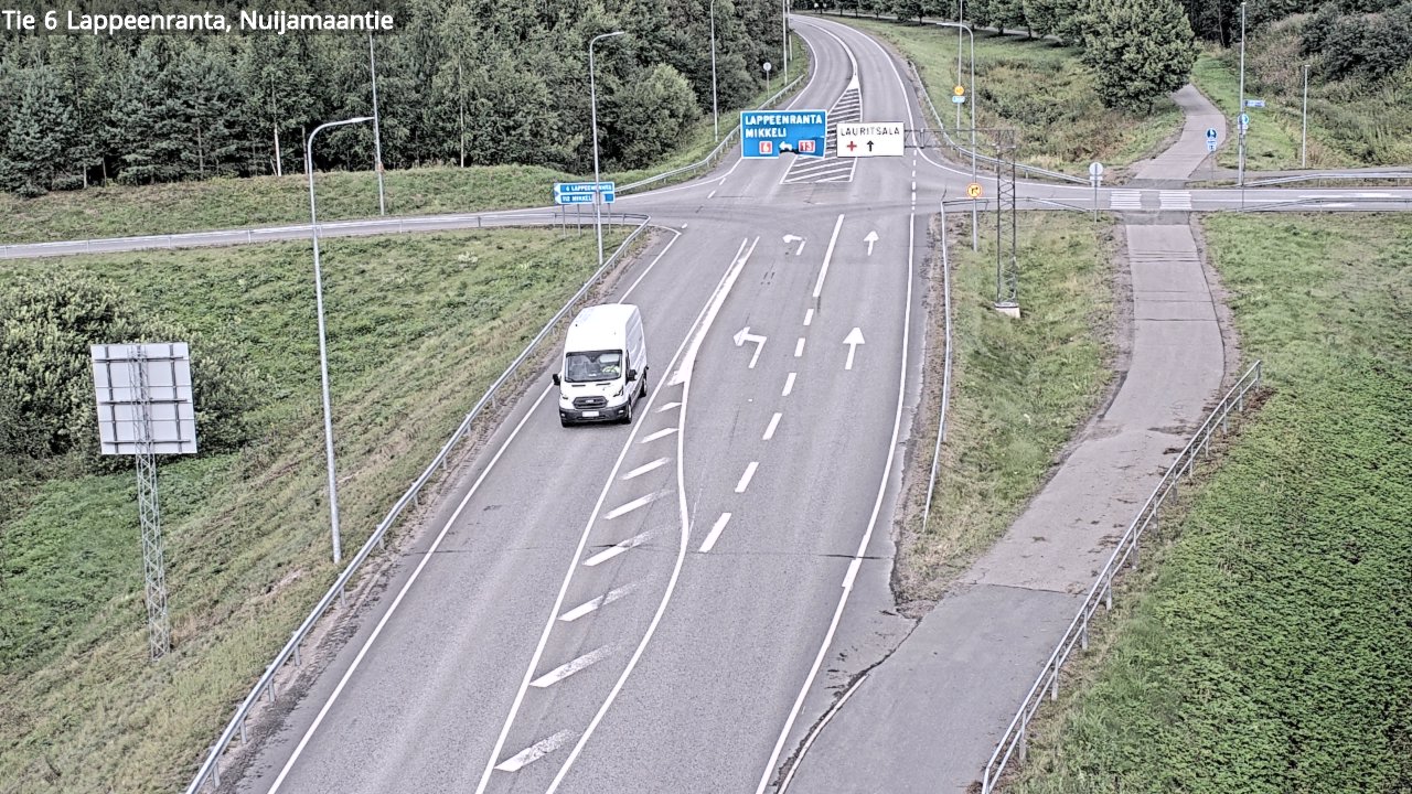 Weather Camera Image Road 6 Lappeenranta, Nuijamaantie, Lappeenranta, Etelä-Karjala