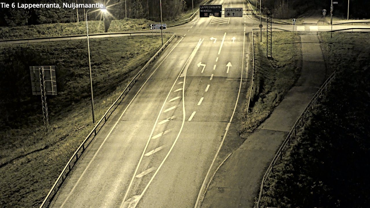 Weather Camera Image Väg 6 Villmanstrand, Nuijamaantie, Lappeenranta, Etelä-Karjala