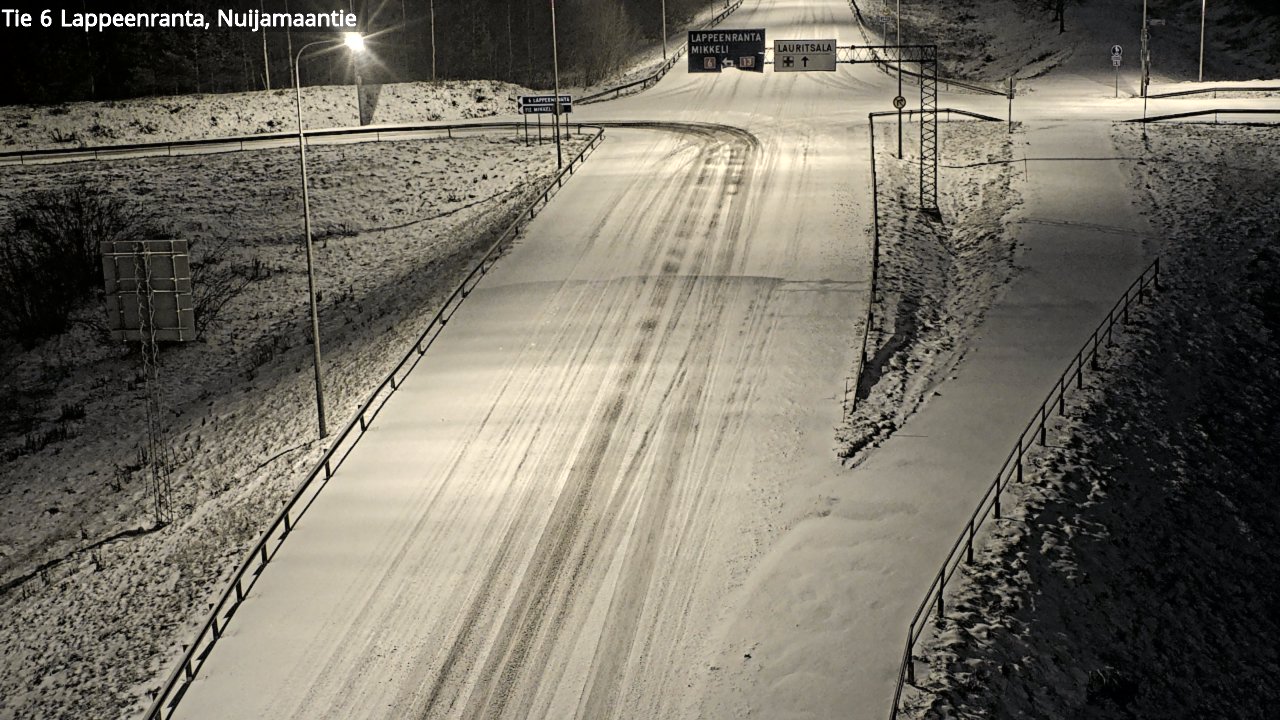 Weather Camera Image Väg 6 Villmanstrand, Nuijamaantie, Lappeenranta, Etelä-Karjala
