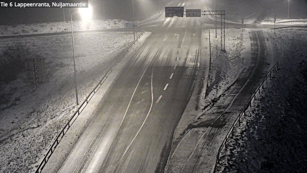 Weather Camera Image Road 6 Lappeenranta, Nuijamaantie, Lappeenranta, Etelä-Karjala