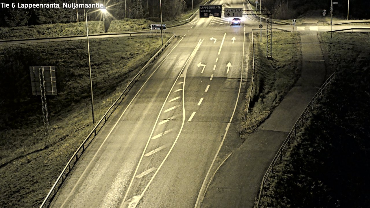 Weather Camera Image Väg 6 Villmanstrand, Nuijamaantie, Lappeenranta, Etelä-Karjala
