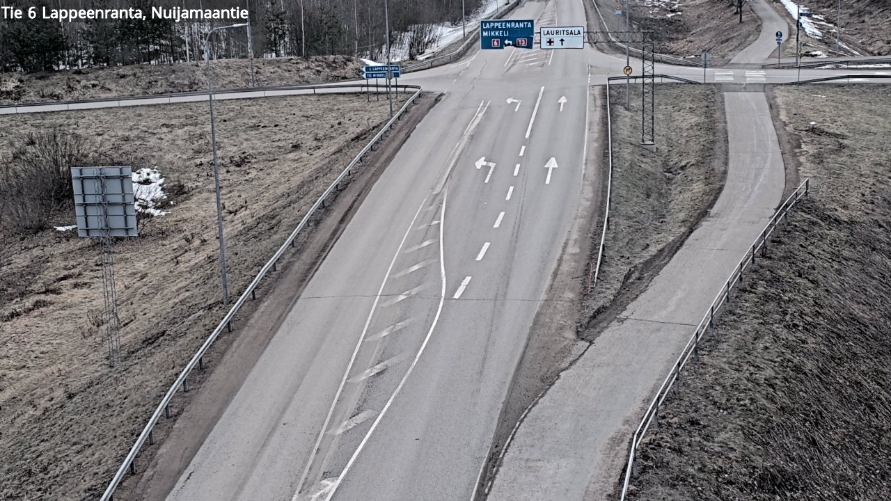 Weather Camera Image Väg 6 Villmanstrand, Nuijamaantie, Lappeenranta, Etelä-Karjala
