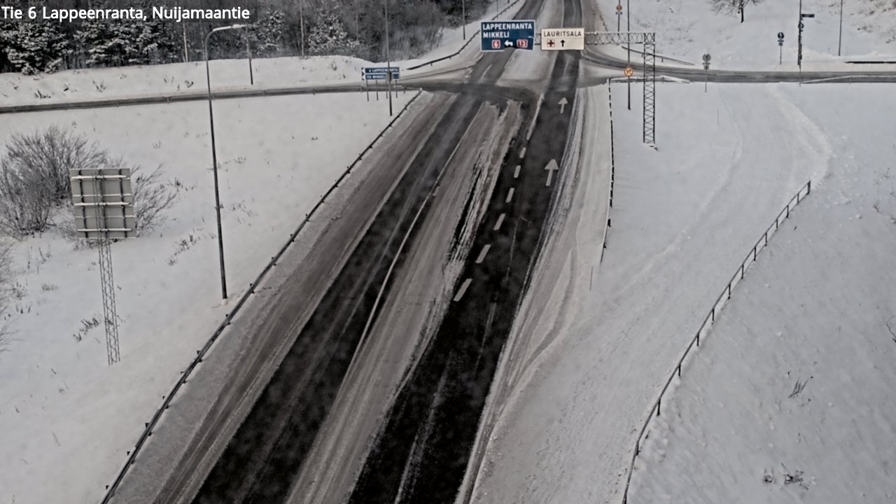 Weather Camera Image Road 6 Lappeenranta, Nuijamaantie, Lappeenranta, Etelä-Karjala