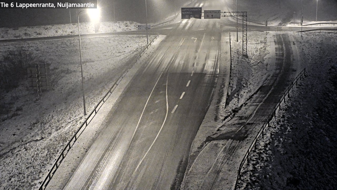 Weather Camera Image Road 6 Lappeenranta, Nuijamaantie, Lappeenranta, Etelä-Karjala