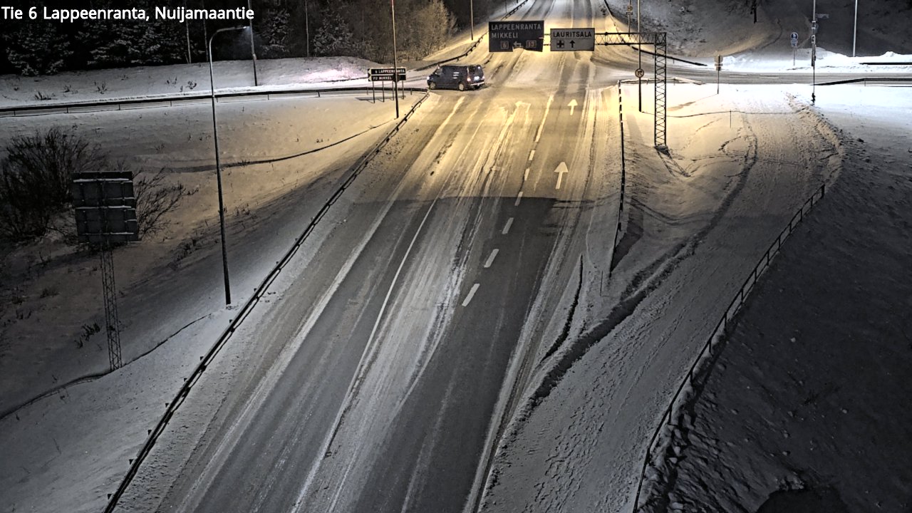 Weather Camera Image Väg 6 Villmanstrand, Nuijamaantie, Lappeenranta, Etelä-Karjala