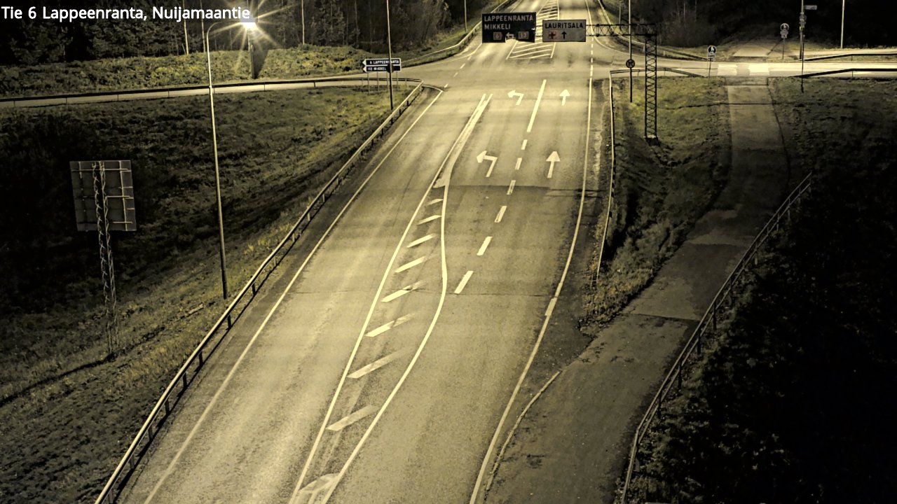 Weather Camera Image Väg 6 Villmanstrand, Nuijamaantie, Lappeenranta, Etelä-Karjala