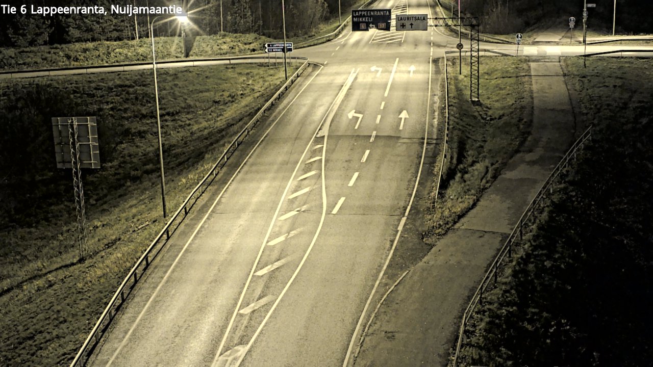 Weather Camera Image Väg 6 Villmanstrand, Nuijamaantie, Lappeenranta, Etelä-Karjala