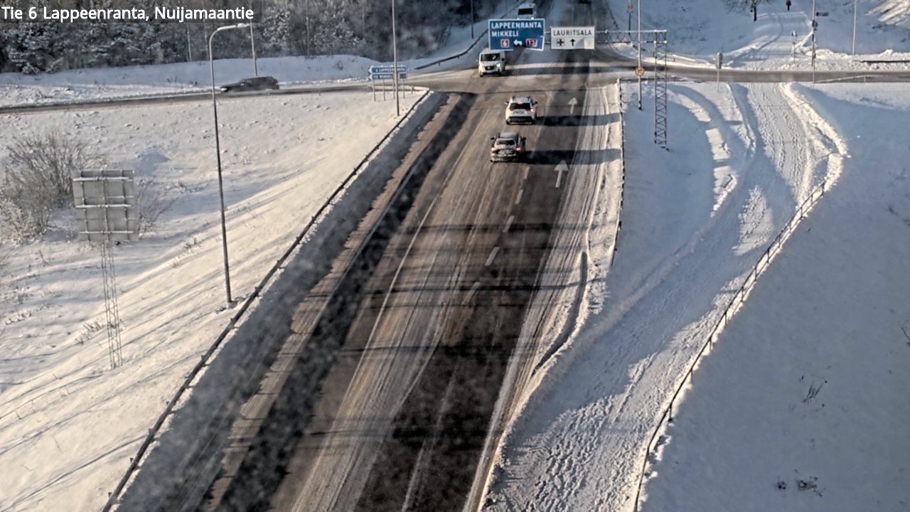 Weather Camera Image Road 6 Lappeenranta, Nuijamaantie, Lappeenranta, Etelä-Karjala