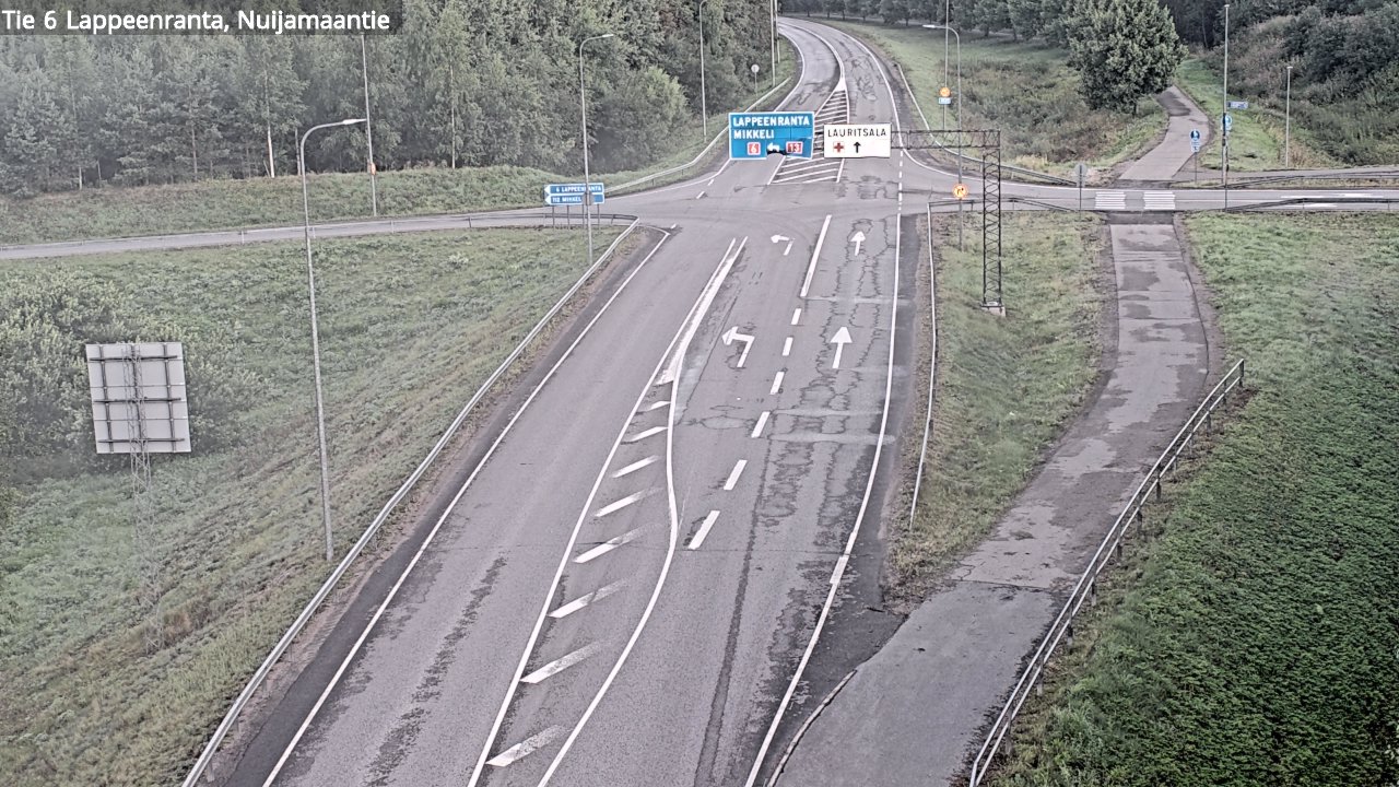 Weather Camera Image Road 6 Lappeenranta, Nuijamaantie, Lappeenranta, Etelä-Karjala