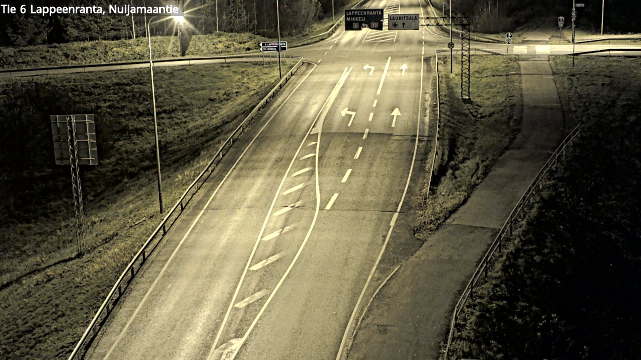 Weather Camera Image Väg 6 Villmanstrand, Nuijamaantie, Lappeenranta, Etelä-Karjala