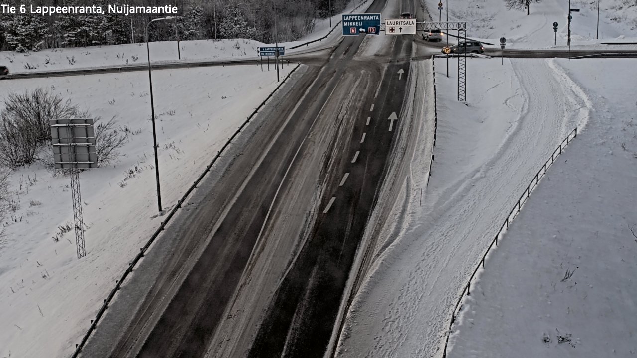 Weather Camera Image Väg 6 Villmanstrand, Nuijamaantie, Lappeenranta, Etelä-Karjala