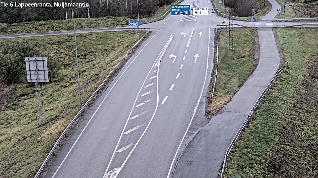 Weather Camera Image Road 6 Lappeenranta, Nuijamaantie, Lappeenranta, Etelä-Karjala
