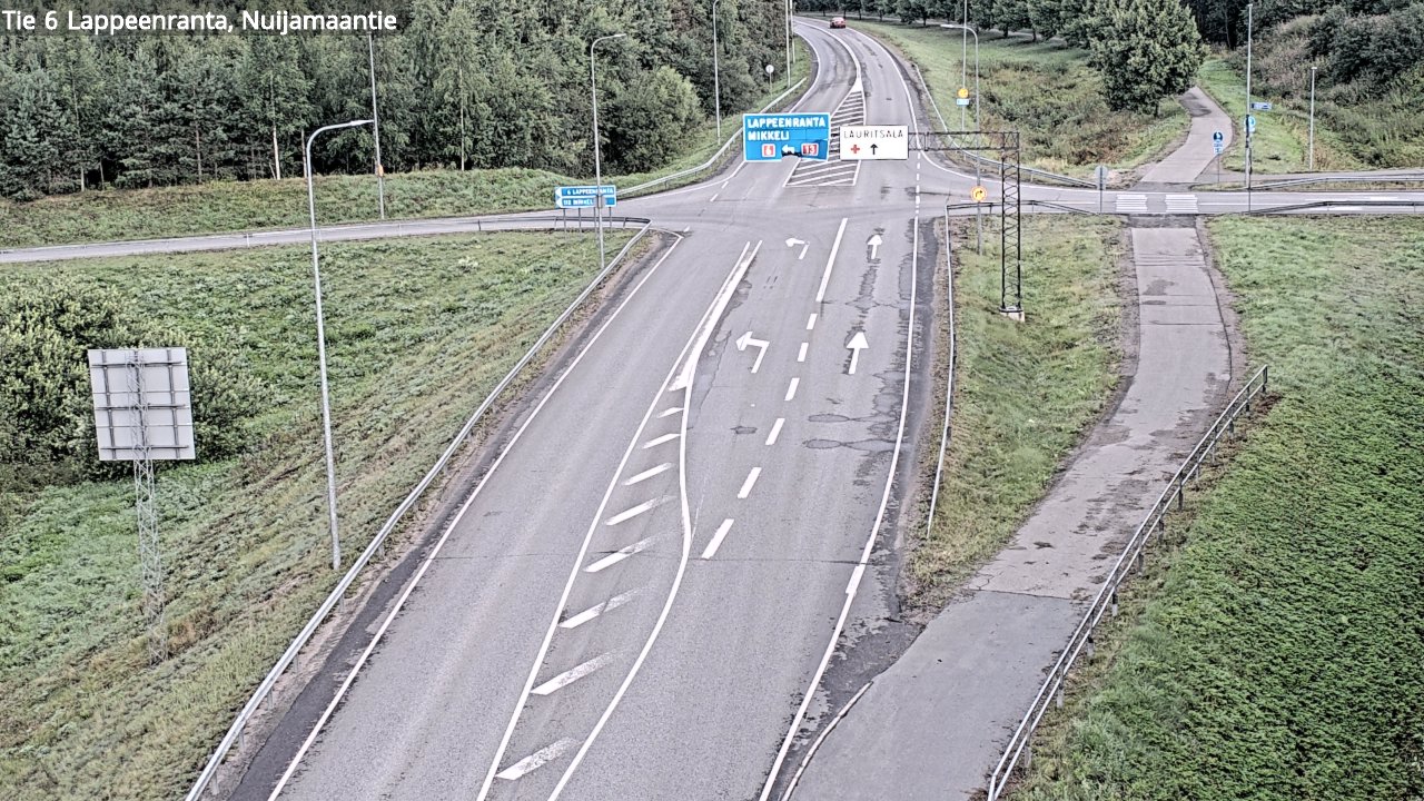 Weather Camera Image Road 6 Lappeenranta, Nuijamaantie, Lappeenranta, Etelä-Karjala