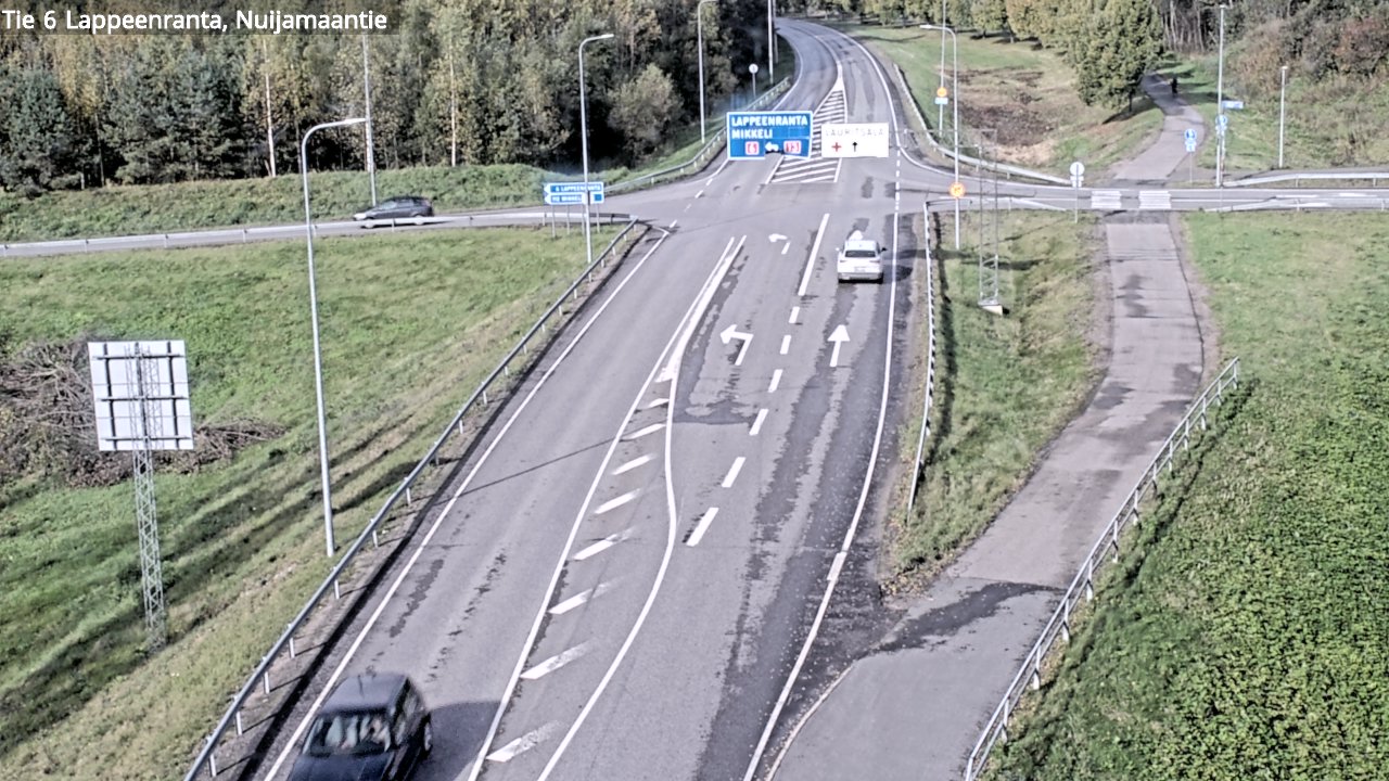 Weather Camera Image Road 6 Lappeenranta, Nuijamaantie, Lappeenranta, Etelä-Karjala