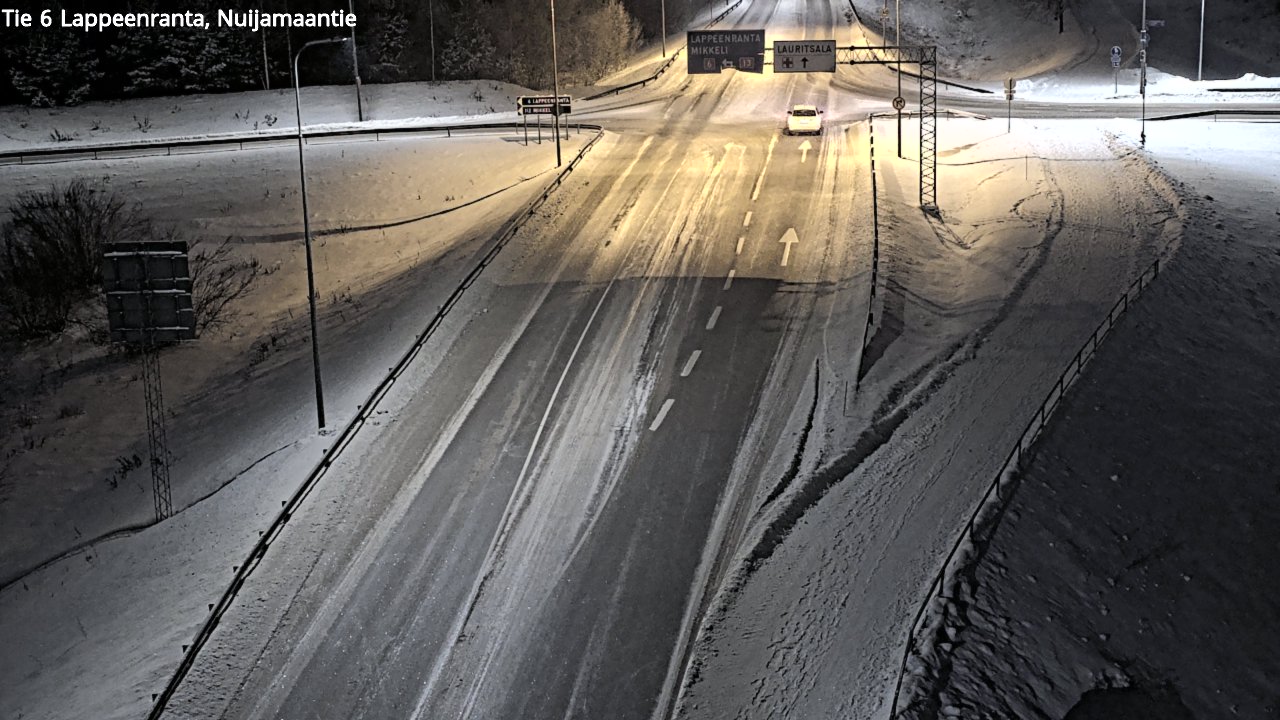 Weather Camera Image Väg 6 Villmanstrand, Nuijamaantie, Lappeenranta, Etelä-Karjala