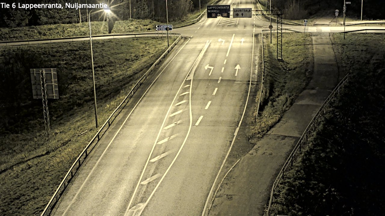 Weather Camera Image Väg 6 Villmanstrand, Nuijamaantie, Lappeenranta, Etelä-Karjala