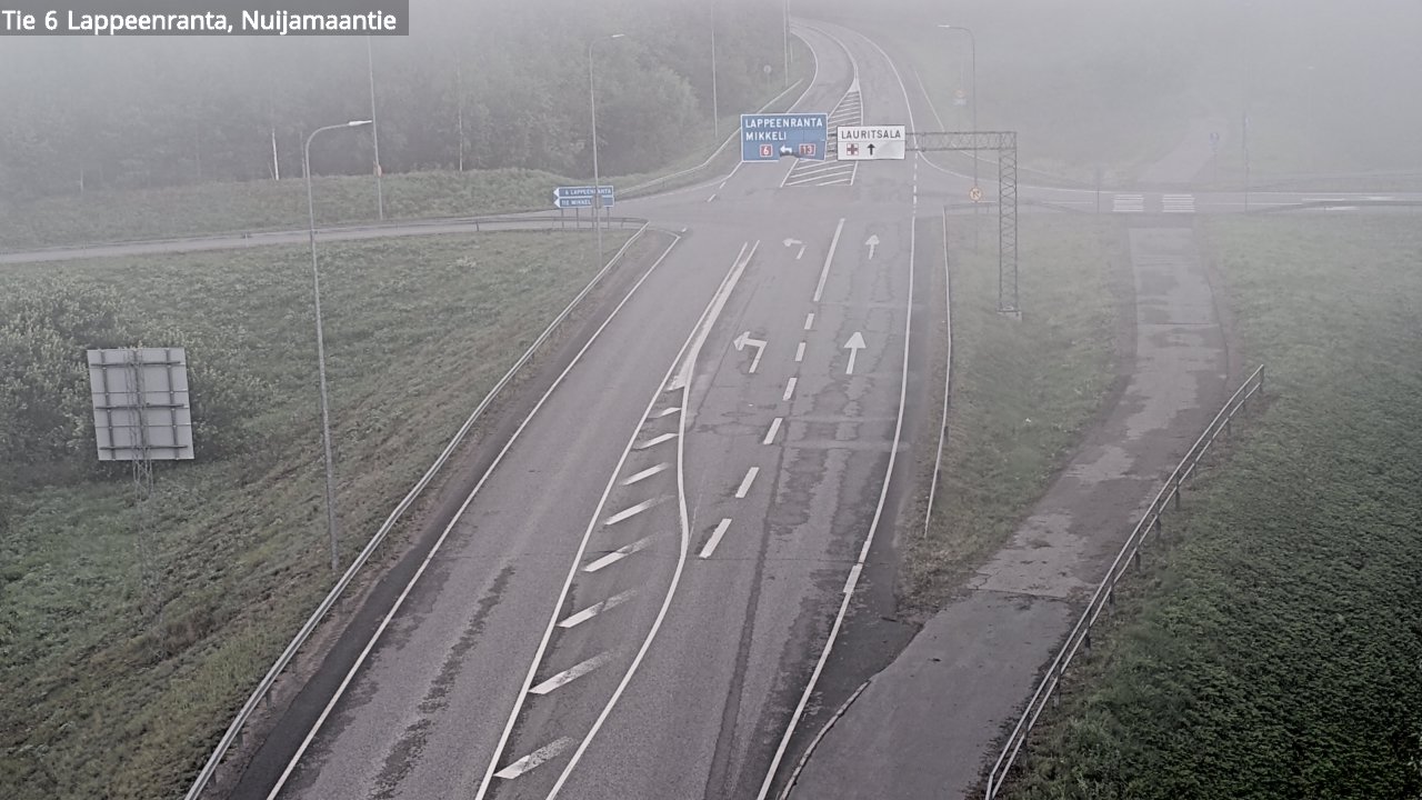 Weather Camera Image Road 6 Lappeenranta, Nuijamaantie, Lappeenranta, Etelä-Karjala