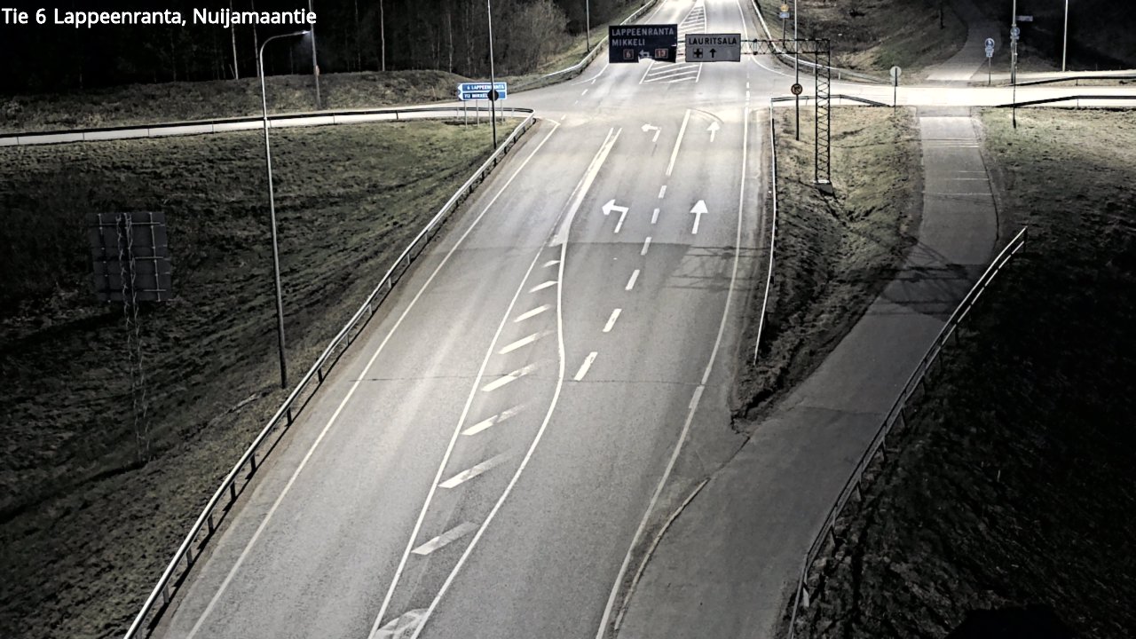 Weather Camera Image Road 6 Lappeenranta, Nuijamaantie, Lappeenranta, Etelä-Karjala