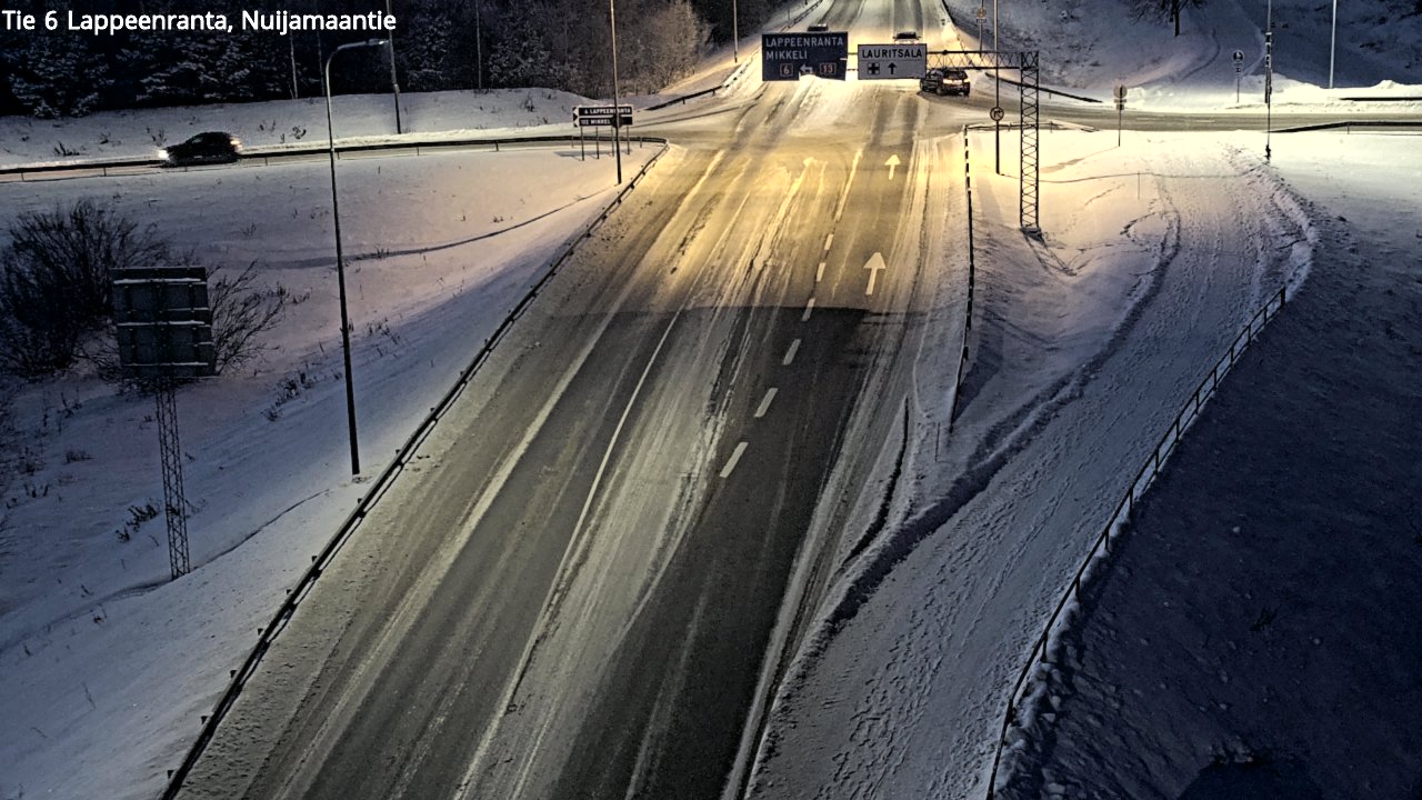 Weather Camera Image Väg 6 Villmanstrand, Nuijamaantie, Lappeenranta, Etelä-Karjala
