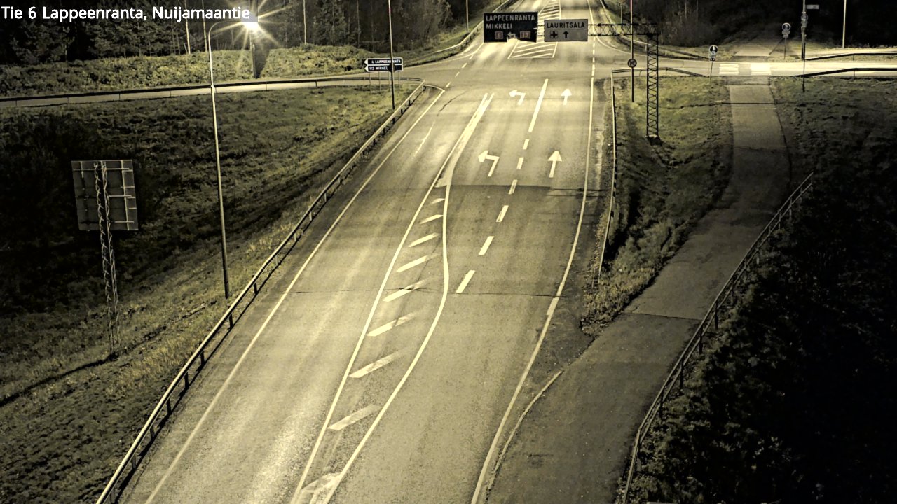 Weather Camera Image Väg 6 Villmanstrand, Nuijamaantie, Lappeenranta, Etelä-Karjala