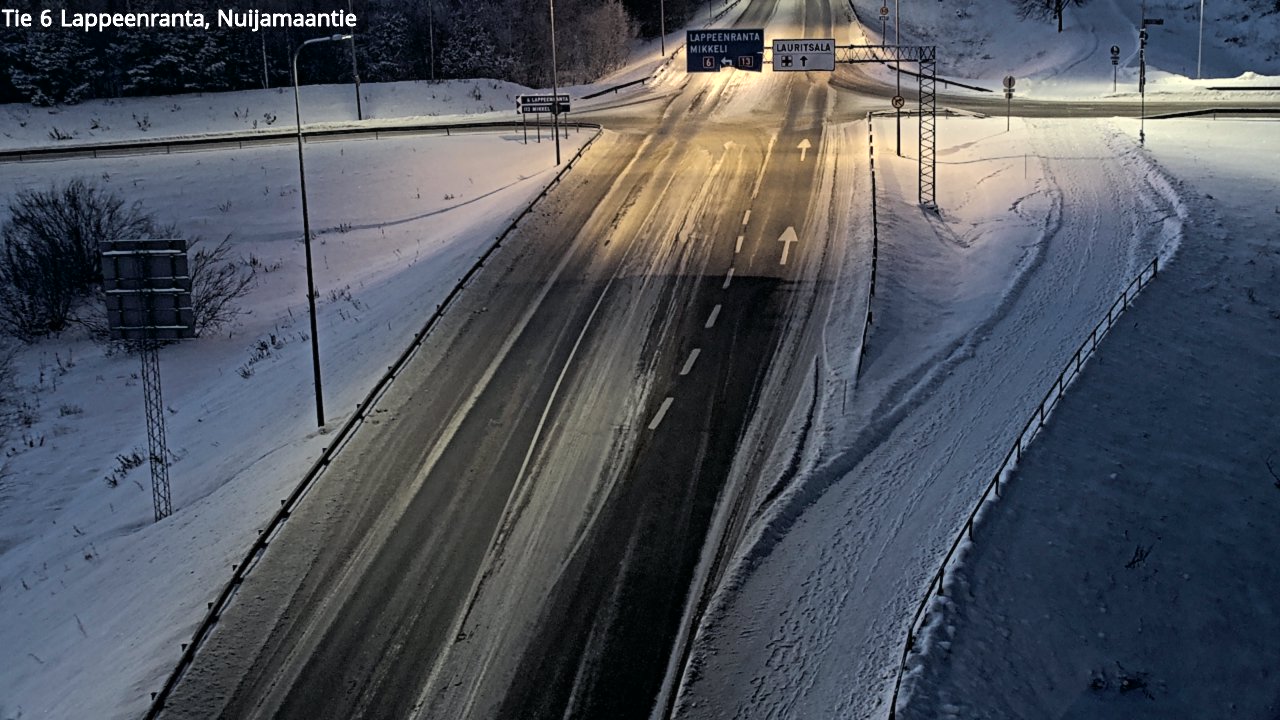 Weather Camera Image Väg 6 Villmanstrand, Nuijamaantie, Lappeenranta, Etelä-Karjala