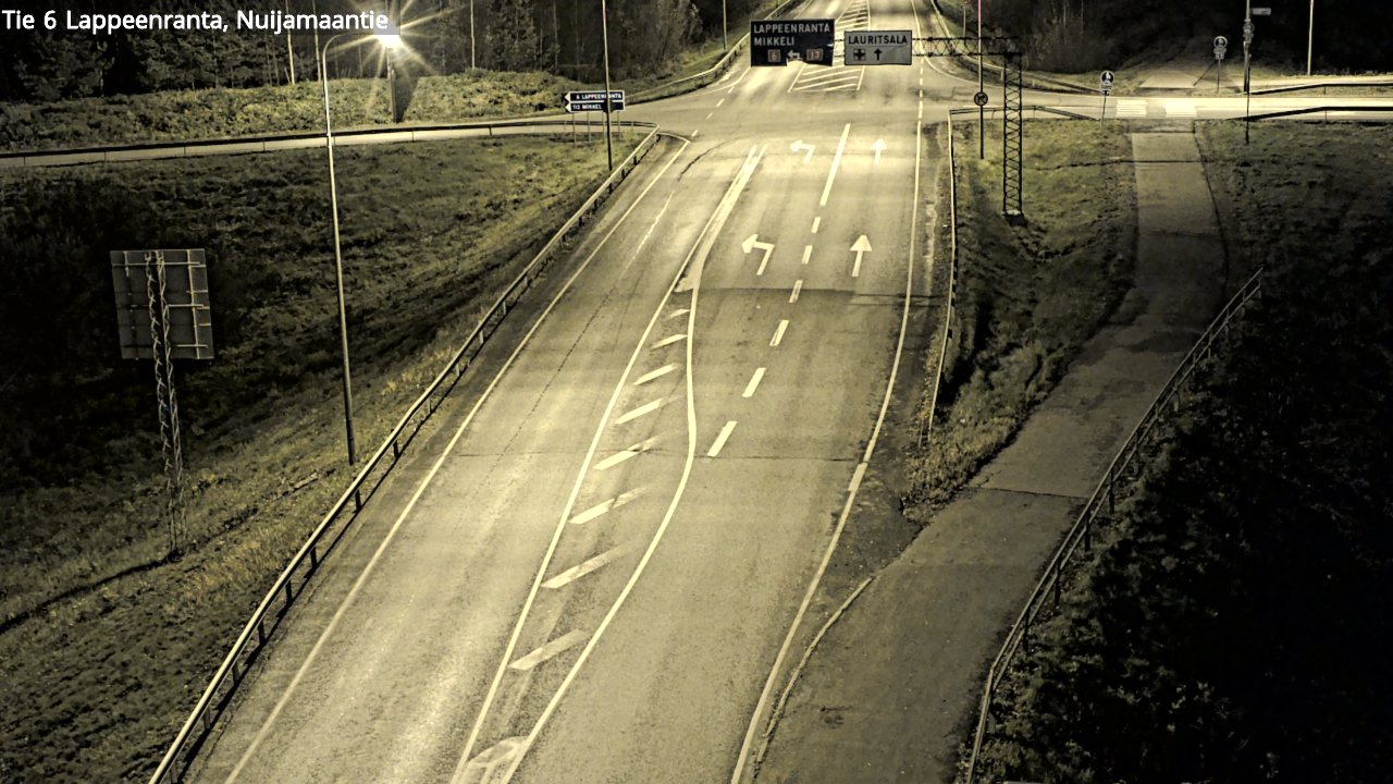 Weather Camera Image Väg 6 Villmanstrand, Nuijamaantie, Lappeenranta, Etelä-Karjala