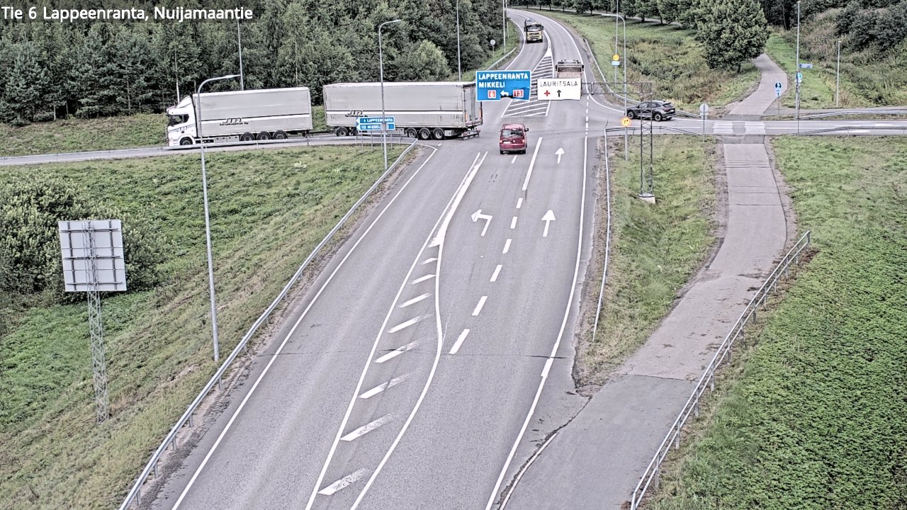 Weather Camera Image Road 6 Lappeenranta, Nuijamaantie, Lappeenranta, Etelä-Karjala