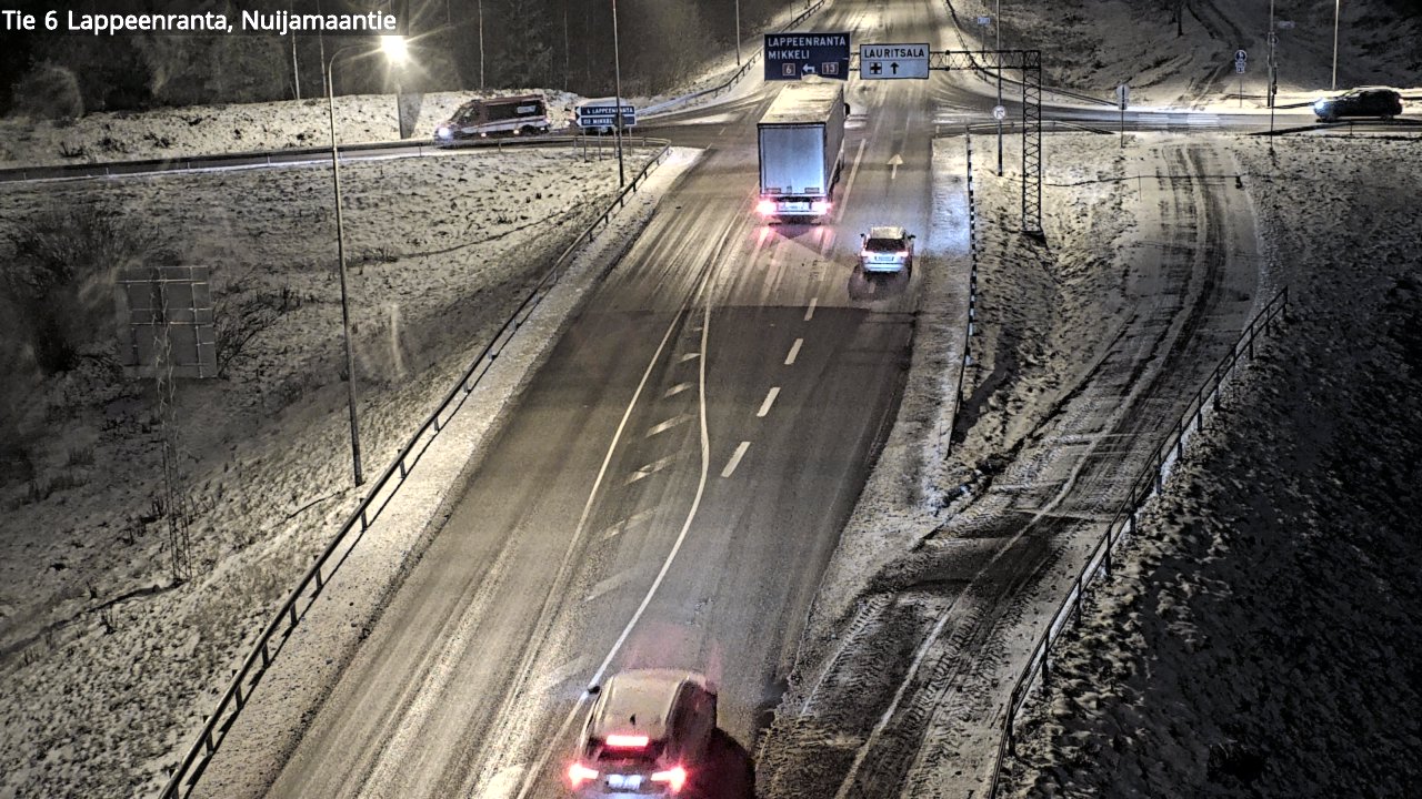 Weather Camera Image Road 6 Lappeenranta, Nuijamaantie, Lappeenranta, Etelä-Karjala