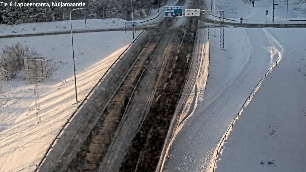 Weather Camera Image Road 6 Lappeenranta, Nuijamaantie, Lappeenranta, Etelä-Karjala